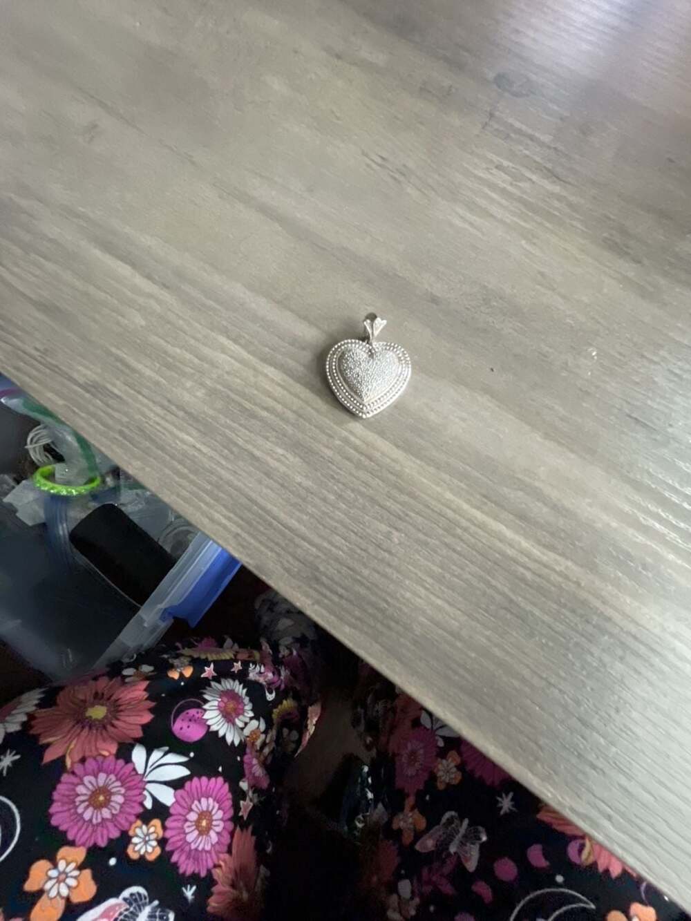 Sterling Silver Heart Pendant 925 Pavé